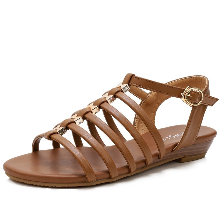 18038894016_664299080 Summer 2026 New Thin Straps With Skirts Roman Slippers LA2411 - Image 1