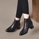 Winter women’s boots new thick heel pointed fashion boots