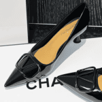 V-buckle celebrity temperament pointed toe shoes LA683 - Image 3