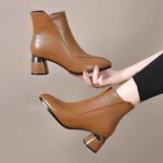 Winter women’s boots new thick heel pointed fashion boots - Image 2