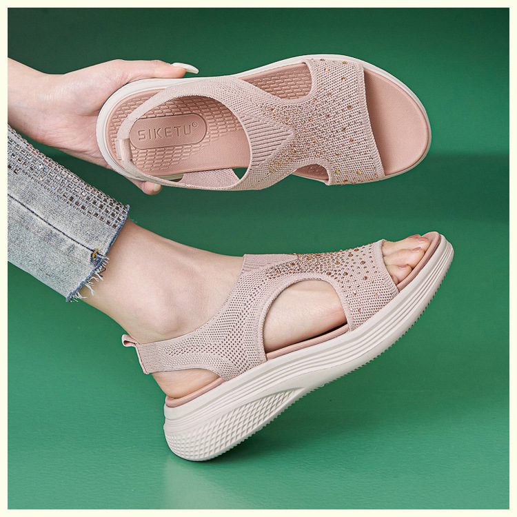 O1CN01YKmHKT2DMZEuzzbwV_!!3707858595-0-cib Amazon 2025 summer new sandals women’s lightweight sports style comfortable elastic large size sandals - Image 1