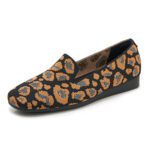 New retro leopard print flat shoes versatile, light, soft and comfortable large size women’s shoes