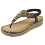 Spot 2025 new sandals Bohemian comfortable beaded seaside flat shoes LA2396