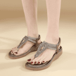 New 2025 Sandals Bohemian Rhinestones Comfortable Seaside Vacation Flat Shoes - Image 2