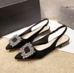 French niche design rhinestone closed-toe sandals for women 2025 - Image 2