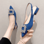 French niche design rhinestone closed-toe sandals for women 2025 - Image 4