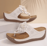 Summer new style flip flops wedge heel casual breathable flower sandals slippers for outdoor wear beach seaside vacation slippers LA2406 - Image 2