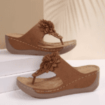 Summer new style flip flops wedge heel casual breathable flower sandals slippers for outdoor wear beach seaside vacation slippers LA2406