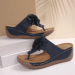 Summer new style flip flops wedge heel casual breathable flower sandals slippers for outdoor wear beach seaside vacation slippers LA2406 - Image 4