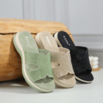 New 2025 Spring and Summer Amazon Casual Rhinestone Sandals Women's Non-slip Beach Wedge Slippers - Image 2