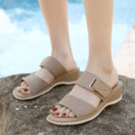 New 2025 summer women's sandals buckle leisure beach seaside comfortable cross-border wedge sandals