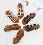 Fashion sandals women's wedge heels 2025 summer new thin straps with skirts Roman shoes - Image 6