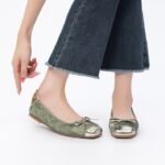 New 2025 Autumn and Winter Women's Single Shoes Splicing Bow Fashion All-match Flat Shoes
