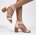 Foreign trade sandals women’s casual thick heel shoes 2025 new style one-strap fairy temperament high heel Roman shoes