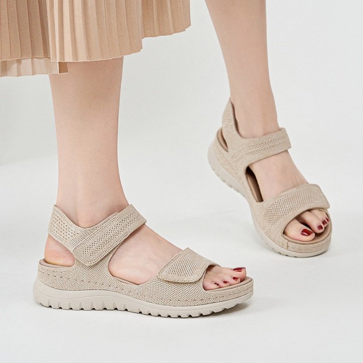 O1CN01STL1iK2DMZ6uiYVHe_!!3707858595-0-cib Amazon European and American sports casual sandals new 2025 Velcro hollow beach thick bottom women's sandals - Image 1