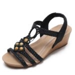 Ximia women’s wedge retro woven beaded Roman shoes - Image 7