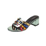Braided hollow sandals cross-border thick heel - Image 6