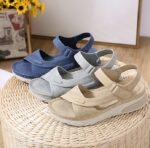 New lightweight sandals casual sports comfortable thick bottom Velcro stitching large size women's shoes - Image 2