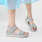 Amazon European and American sports casual sandals new 2025 Velcro hollow beach thick bottom women's sandals - Image 3