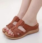 New 2025 European and American sandals for women, cross-border sewing mother's shoes, large size sandals wedge heel slippers, one piece drop shipping - Image 5
