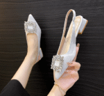 French niche design rhinestone closed-toe sandals for women 2025 - Image 5
