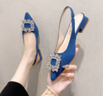 French niche design rhinestone closed-toe sandals for women 2025 - Image 3