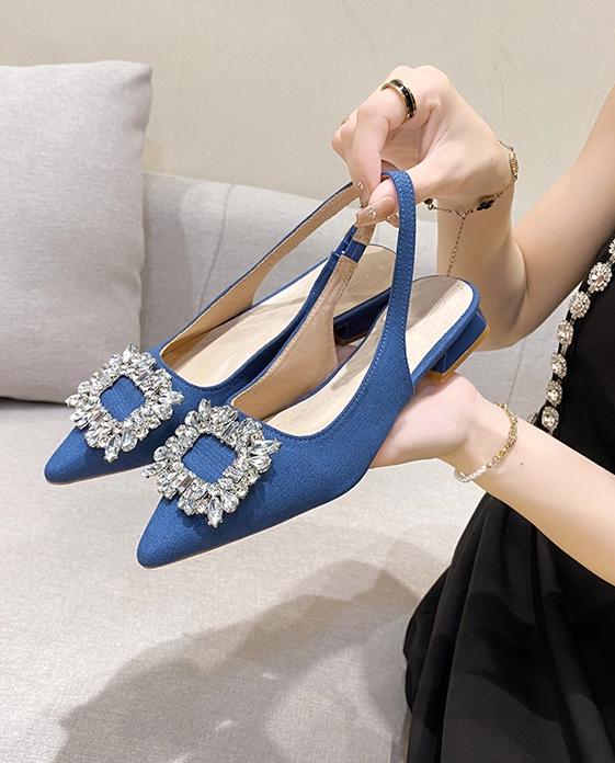 Screenshot 2025-09-27 174136 French niche design rhinestone closed-toe sandals for women 2025 - Image 1