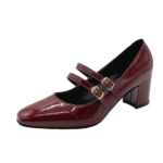 Burgundy Korean style women’s shoes 2025