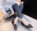 2025 Spring and Autumn new thick heel pointed toe shoes - Image 5