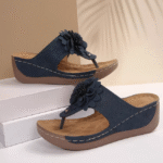 Summer new style flip flops wedge heel casual breathable flower sandals slippers for outdoor wear beach seaside vacation slippers - Image 2