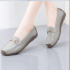 Grey leather non-slip