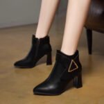 Korean high heels boots thick heels - Image 2