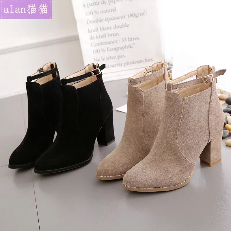 O1CN01GhPLUn2NGHkpsmAxJ_!!2212430179935 Martin boots high heel short boots LA5554 - Image 1