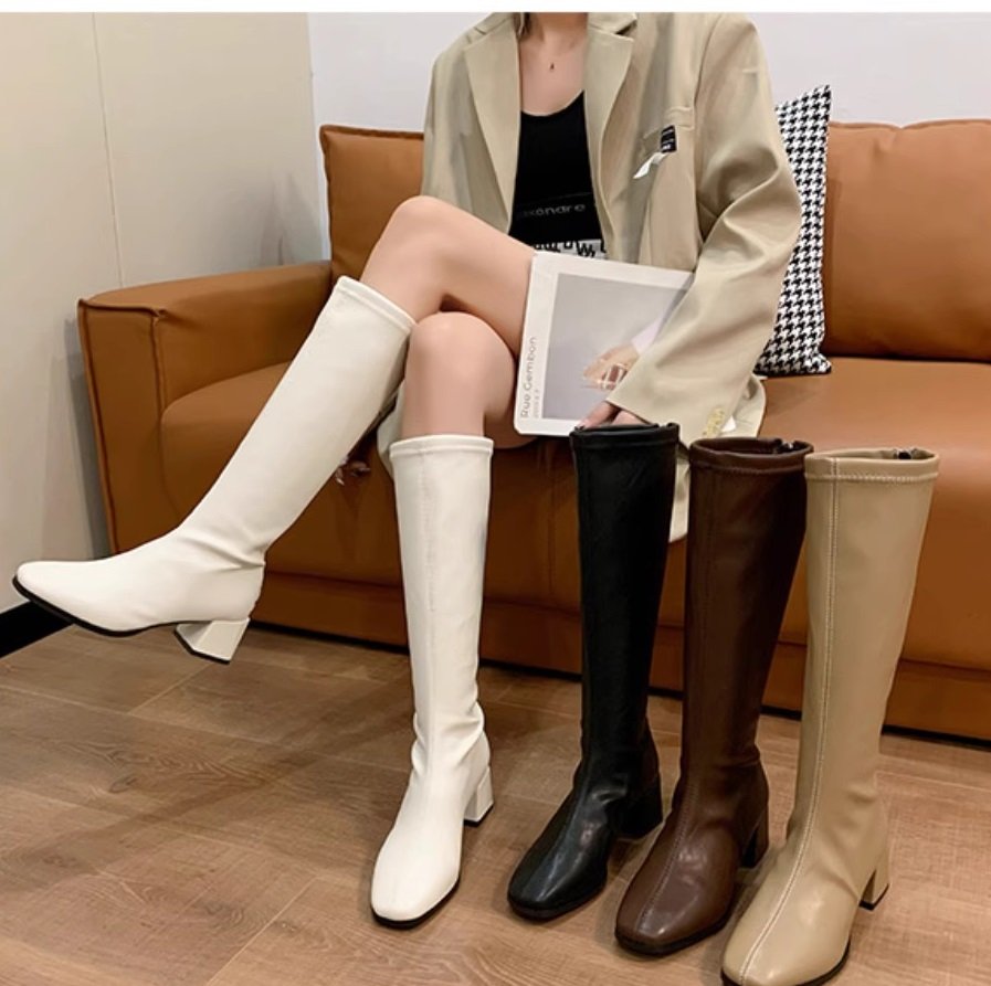O1CN01bzKDT31VVsBghr1FL_!!3462482659 Autumn and winter new high-heeled boots square toe thick heel 2025 - Image 1