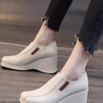 Red dragonfly leather square head high heels women’s