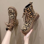 Leopard print Thick-soled Martin boots