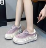 Women’s platform platform white sneakers, 2025 new summer style, breathable mesh, versatile casual sports sneakers, student shoes. - Image 3