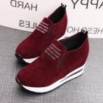 Brand limited sizes Korean style platform wedge heel thick sole hidden height increase women’s single shoes comfortable loafers trendy mid-heel - Image 4