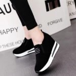 Brand limited sizes Korean style platform wedge heel thick sole hidden height increase women’s single shoes comfortable loafers trendy mid-heel - Image 3