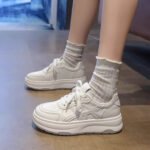 Women’s platform white sneakers, 2025 new style, summer and autumn, Korean style, breathable, versatile, student sports casual sneakers. - Image 4