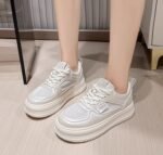 2025 New Style Petite Women’s Height-Increasing White Sneakers, Summer Style, Mesh Breathable Thin Thick-Soled Sneakers - Image 3