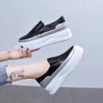Platform sneakers, low-top sneakers, slip-on women’s shoes, round toe casual shoes, suitable for all seasons in 2025. - Image 3