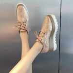 Korean style versatile and fashionable lace-up flats Snake style textured upper - Image 8