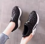 Women’s platform shoes with hidden wedge heels, new autumn 2025 style, leopard print, thick sole, chunky sneakers, sporty, casual, versatile, 8CM. - Image 6