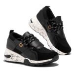 2025 Spring/Autumn New Korean Style Color Block Casual Sports Women’s Shoes Thick Sole Fashionable Versatile Travel Plus Size Single Shoes