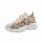 European and American style platform flyknit shoes for women, 2025 new color-blocked soft sole, elastic and breathable casual sports lace-up shoes - Image 7