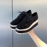 Korean style versatile and fashionable lace-up flats Snake style textured upper - Image 6