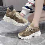 European and American style platform flyknit shoes for women, 2025 new color-blocked soft sole, elastic and breathable casual sports lace-up shoes - Image 6
