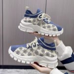 European and American style platform flyknit shoes for women, 2025 new color-blocked soft sole, elastic and breathable casual sports lace-up shoes - Image 5