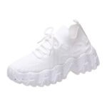 Women’s chunky knit sneakers, trendy 2025 spring/summer style, thick-soled platform sock shoes, versatile casual sports shoes. - Image 5